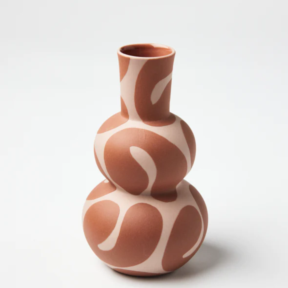 Terracotta Curls Happy Vase