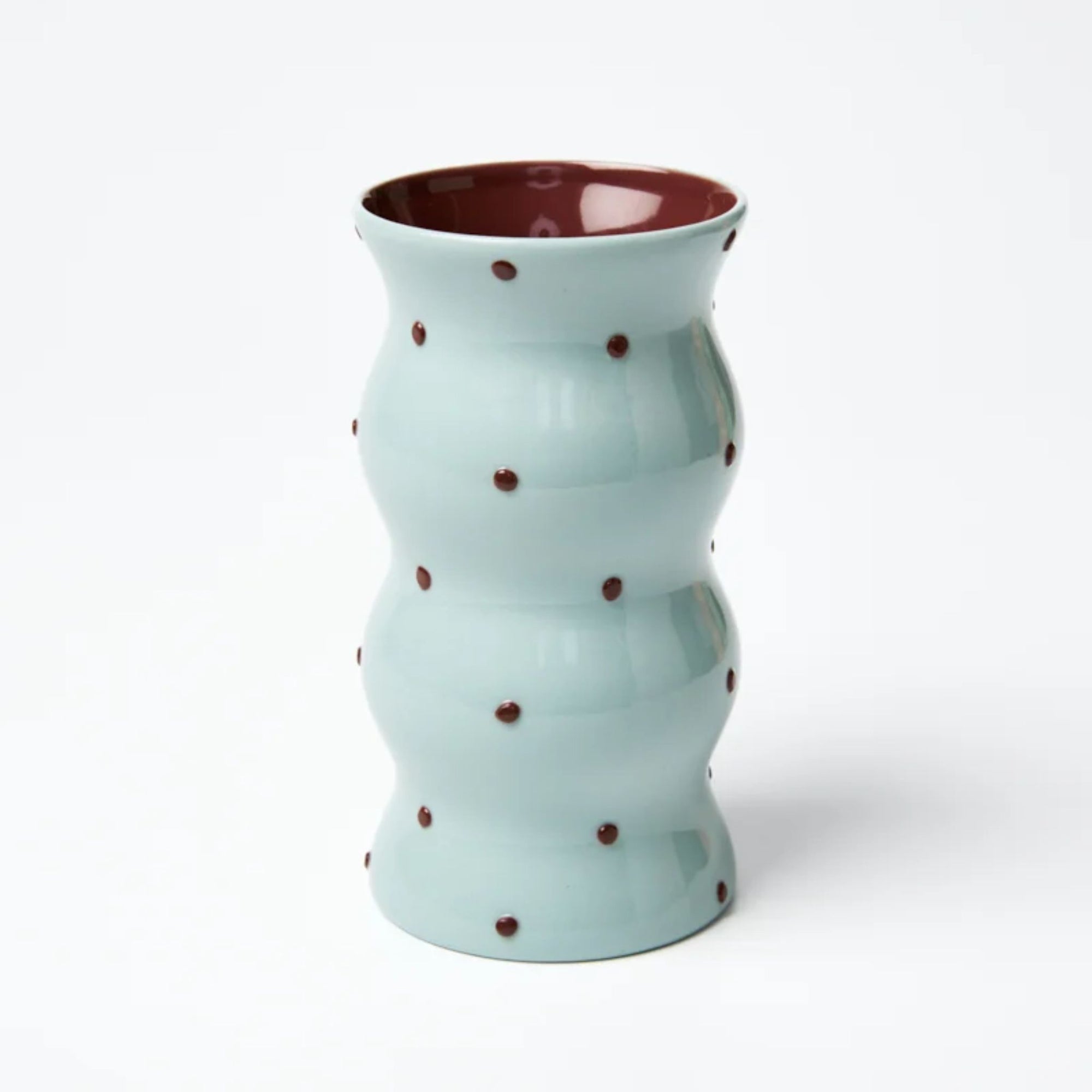Palma Vase Blue Brown Dotty