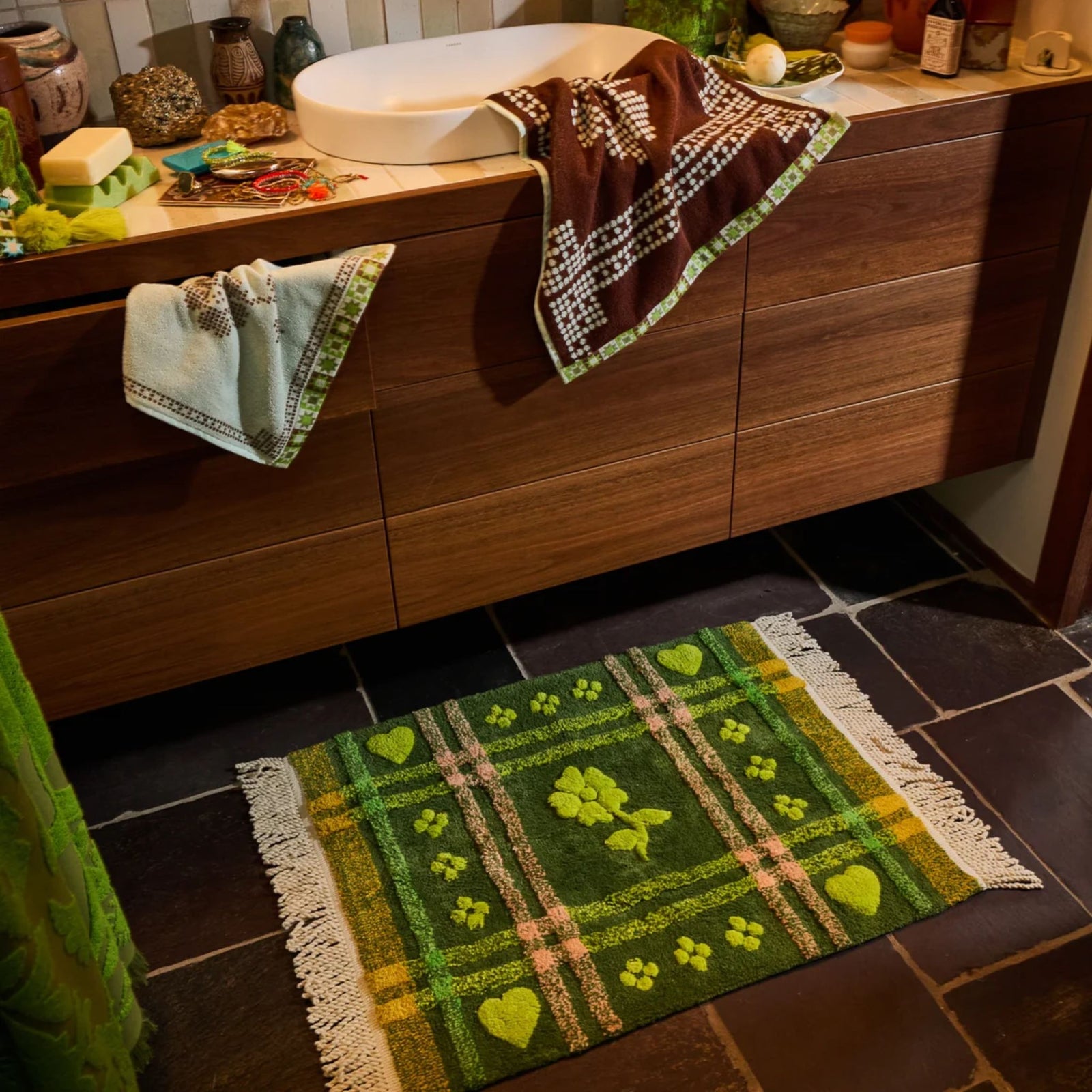 Josephine Bath Mat Hunter Green