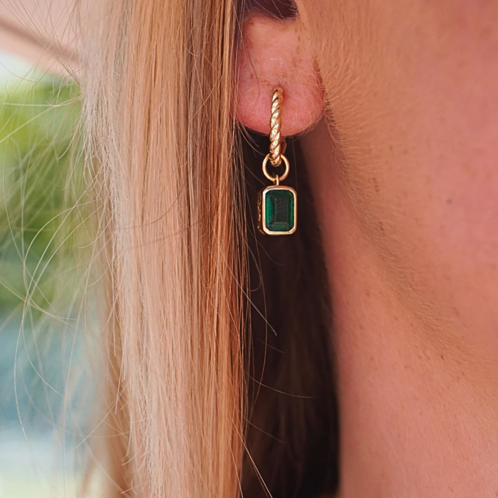 Emerald Hoops