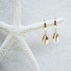 Gold Cowrie Shell Hoops