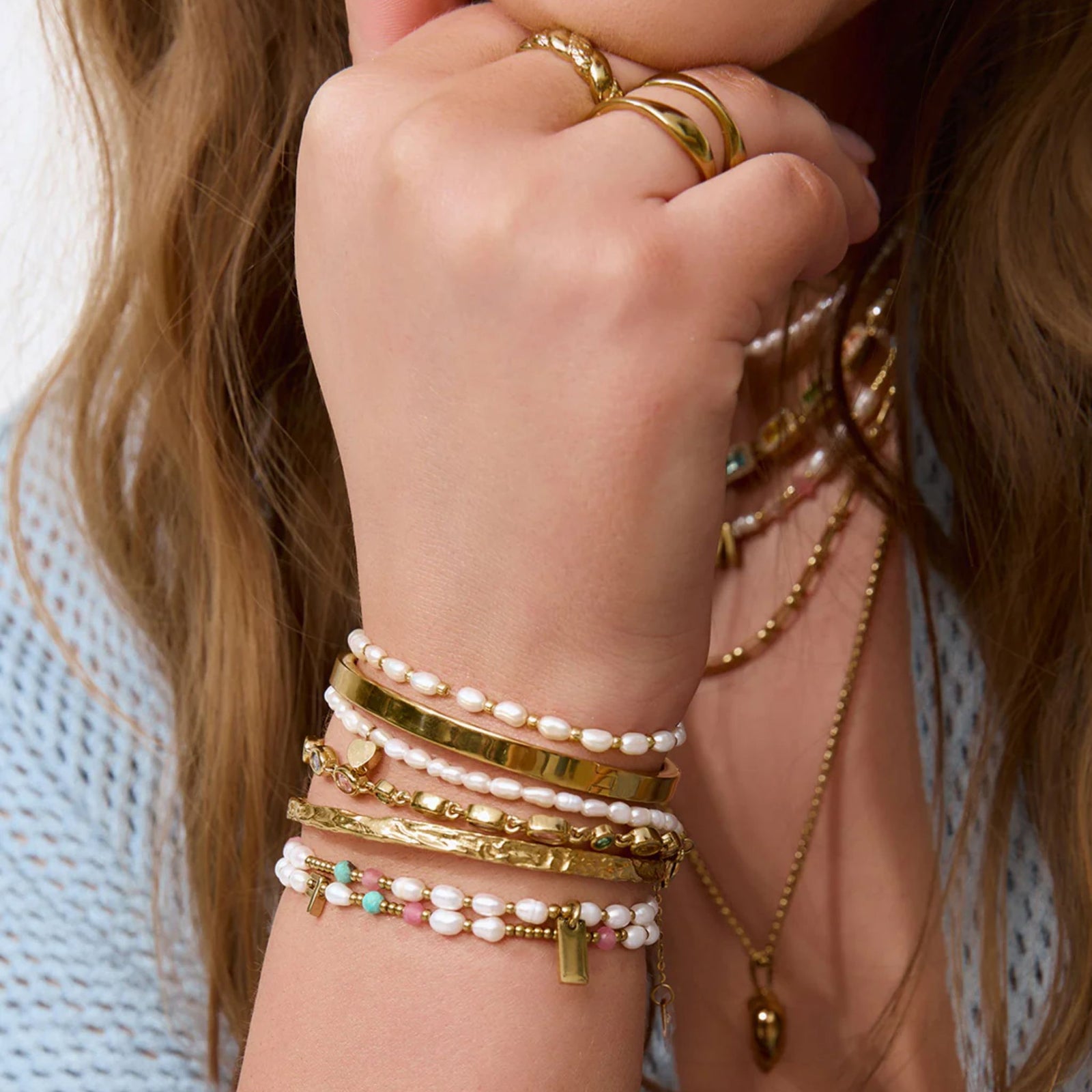 Kiki Pearl Heart Bracelet