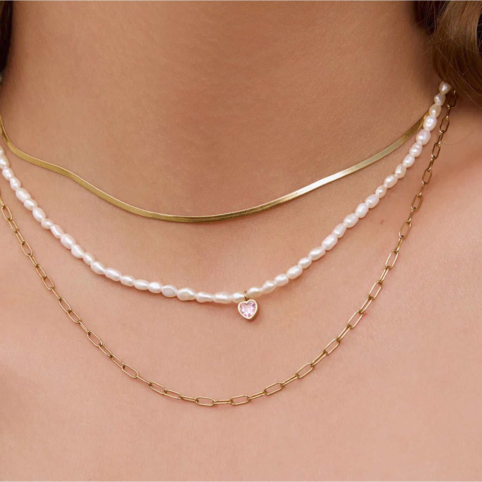 Kiki Pearl Heart Necklace