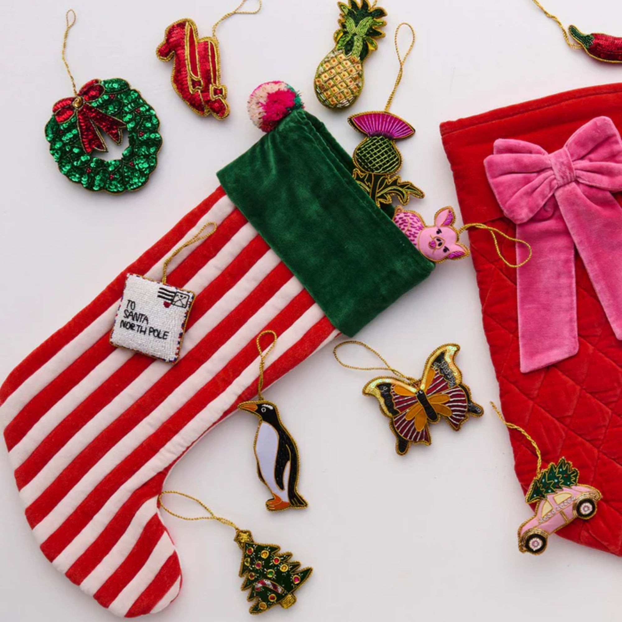 Festive Pink Car Sequin Decoration