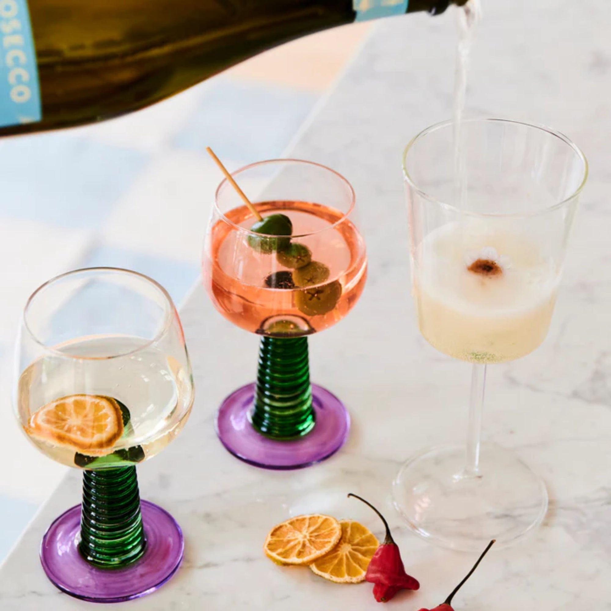 Garden Party Stalk Wine Glass Set