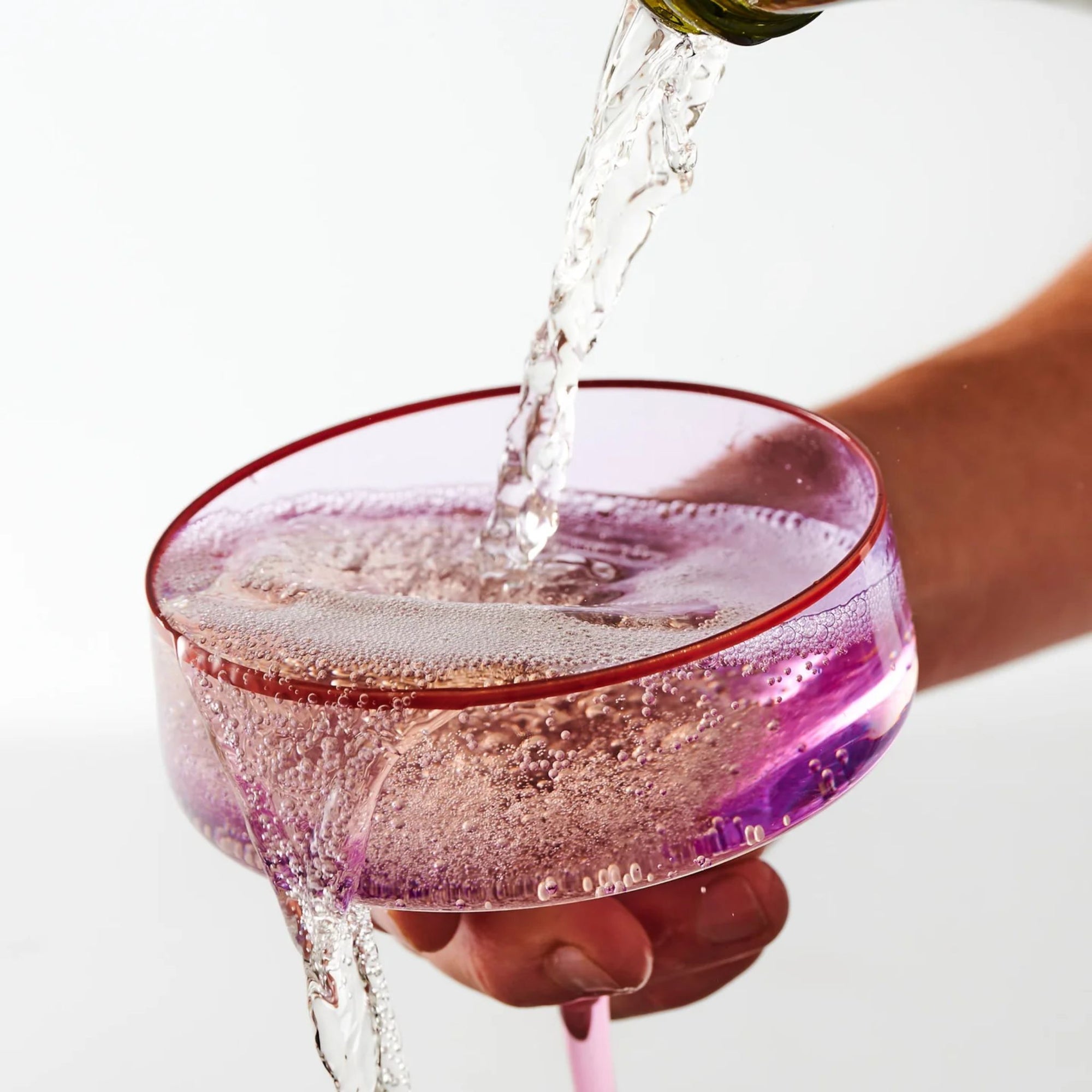 Lilac Block Margarita Glass Set