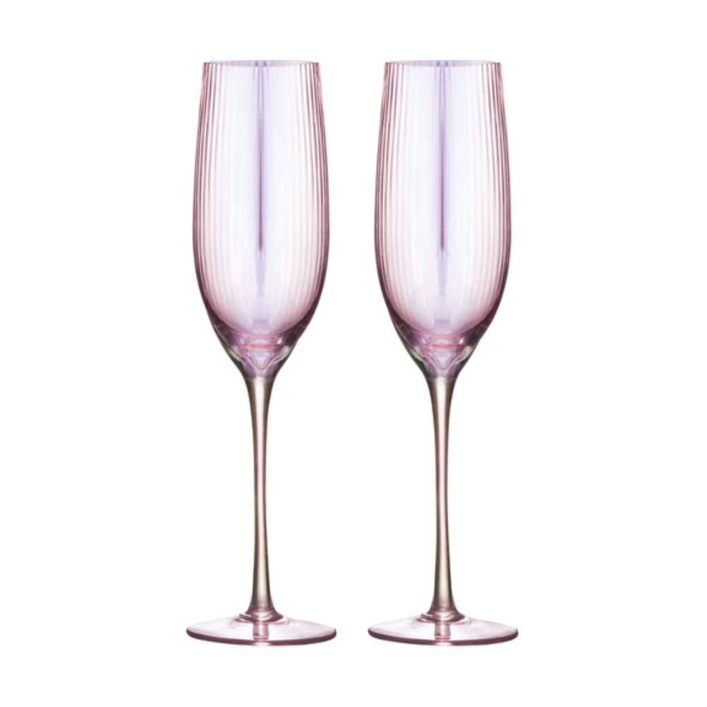 Thalia Pink Quartz 2pk Champagne Glass