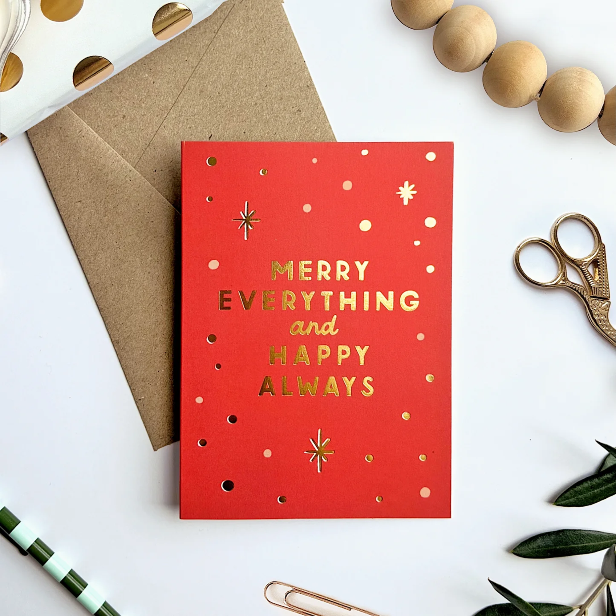 Merry Everything Gold Foil Greeting Card
