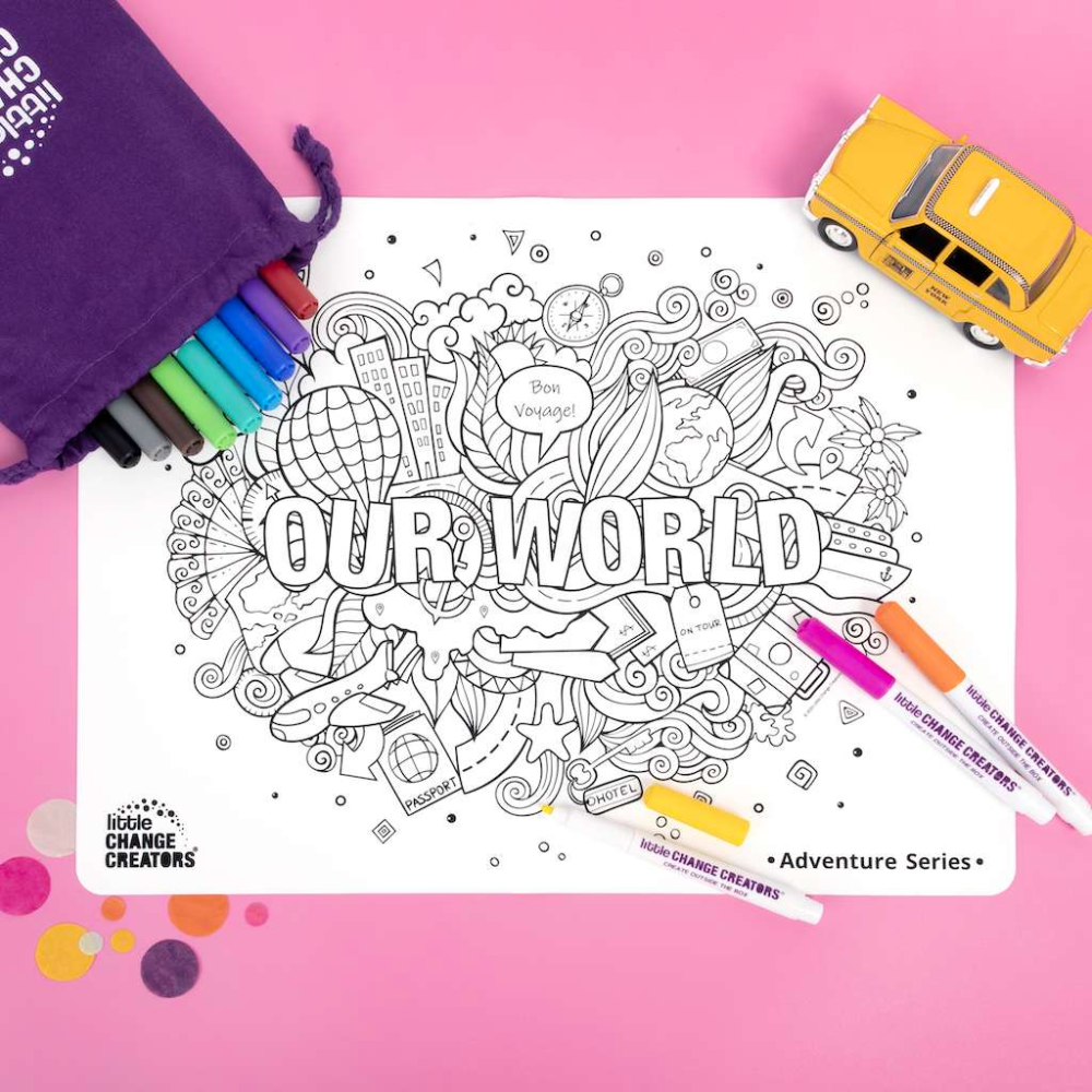 Reusable Colouring Set Our World