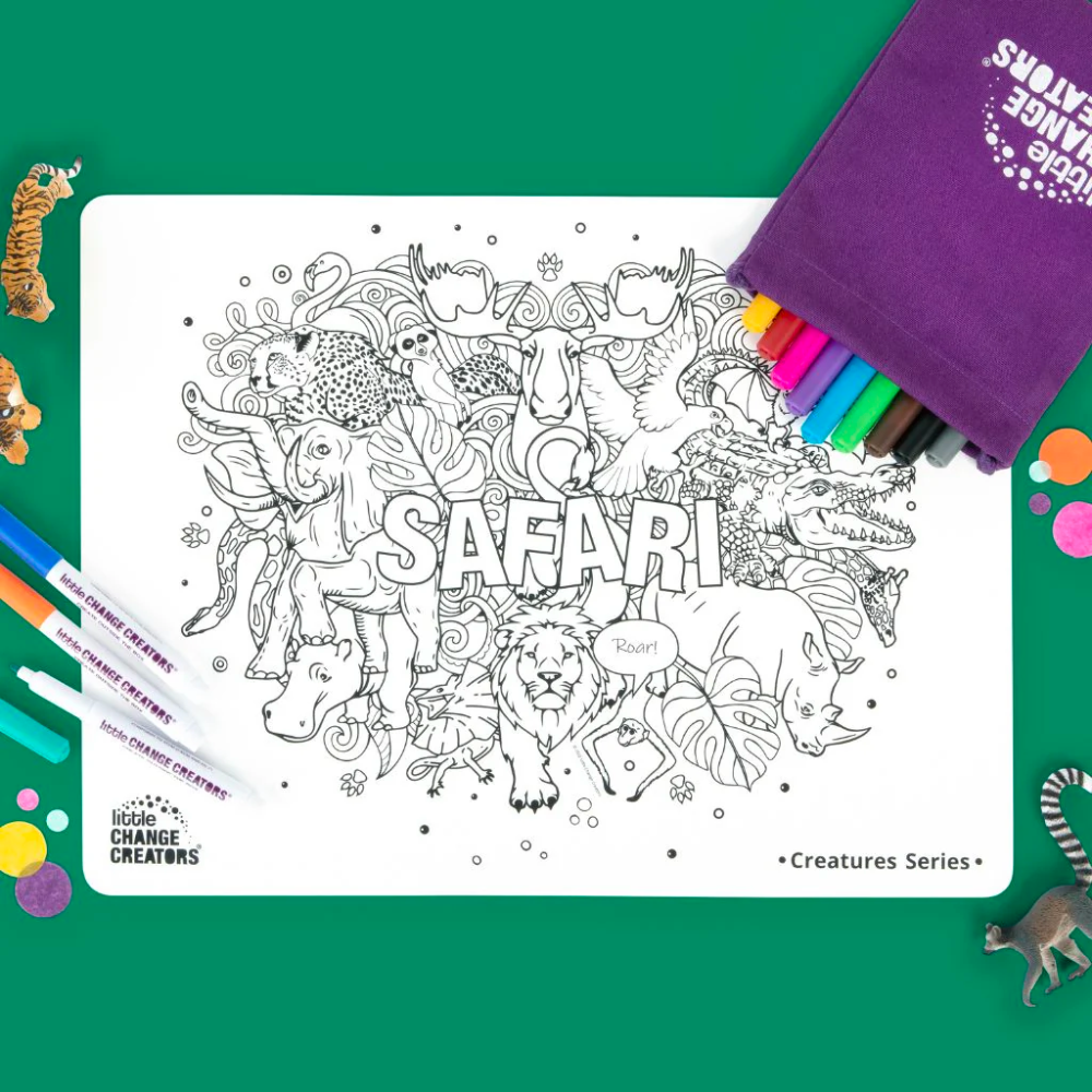 Reusable Colouring Set Safari