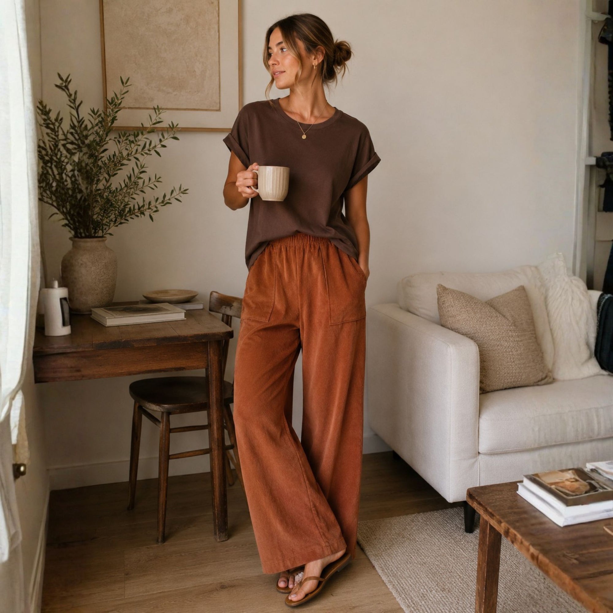 Cord Barrel Pants
