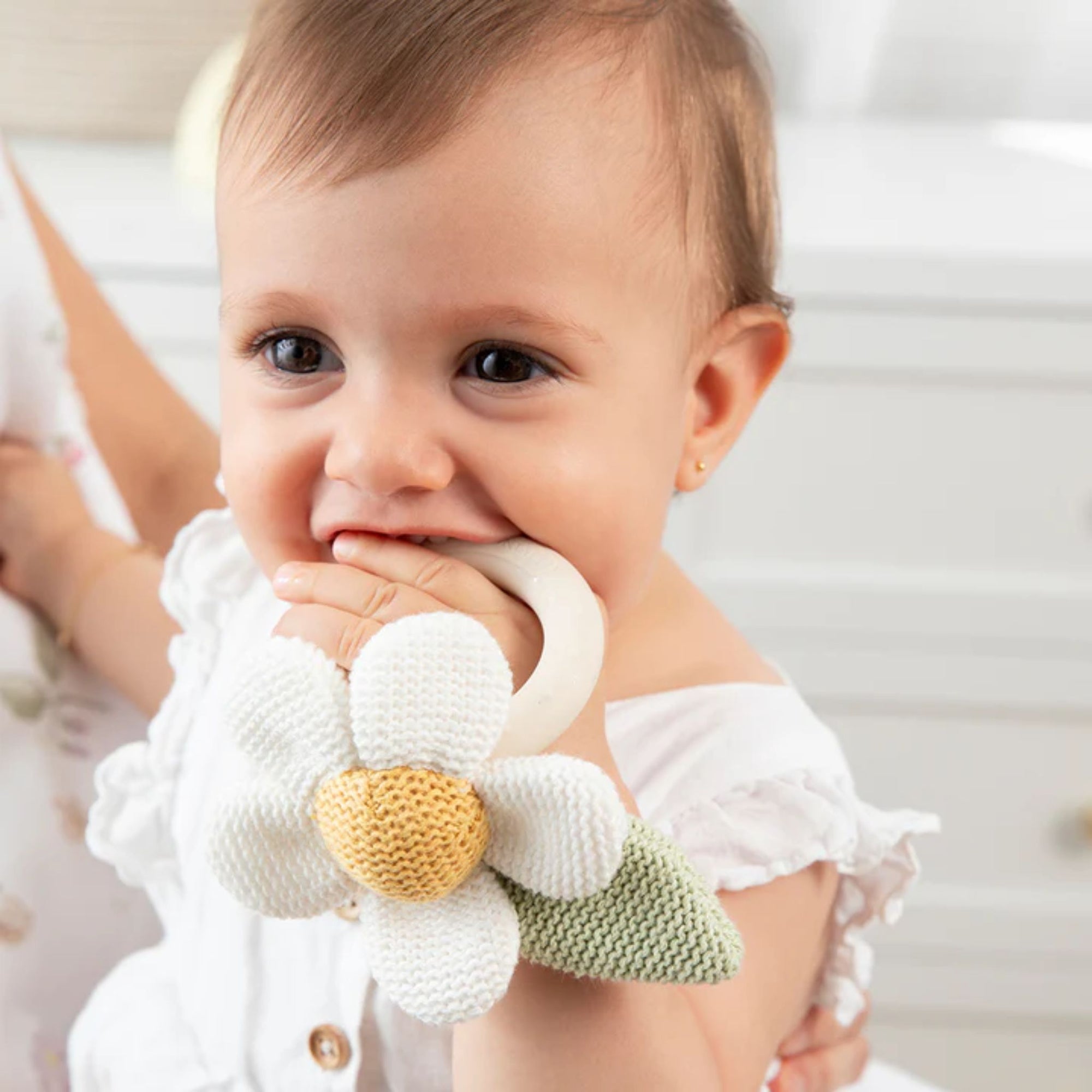 Daisy Teething Ring Rattle
