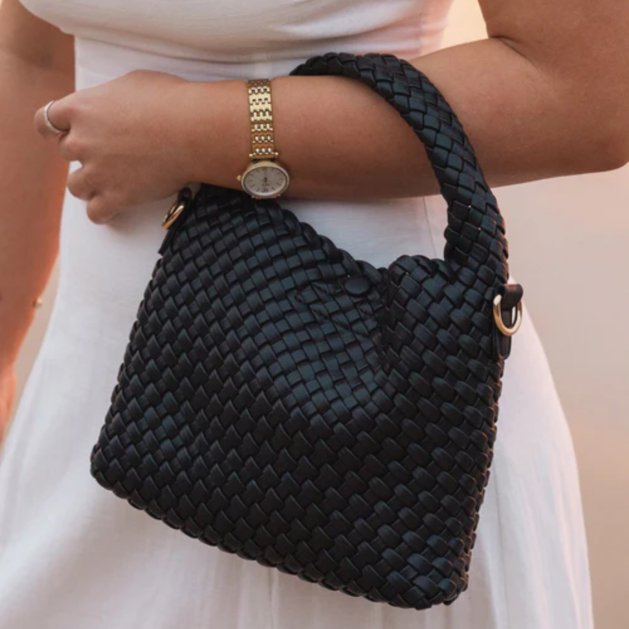 Gabby Mini Woven Shoulder Bag