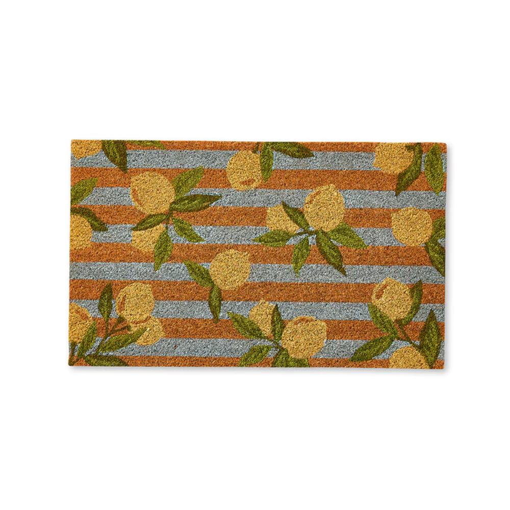 Lemon Stripe Door Mat