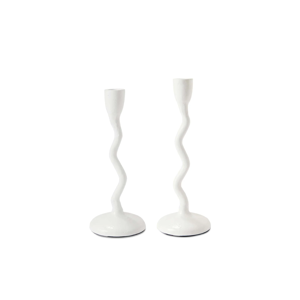 Wave White Candle Stick