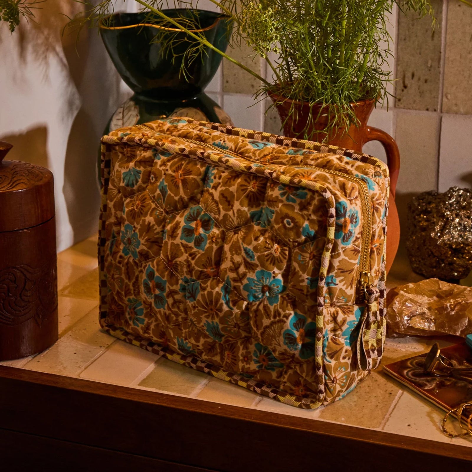Magnolia Vanity Bag Turquoise