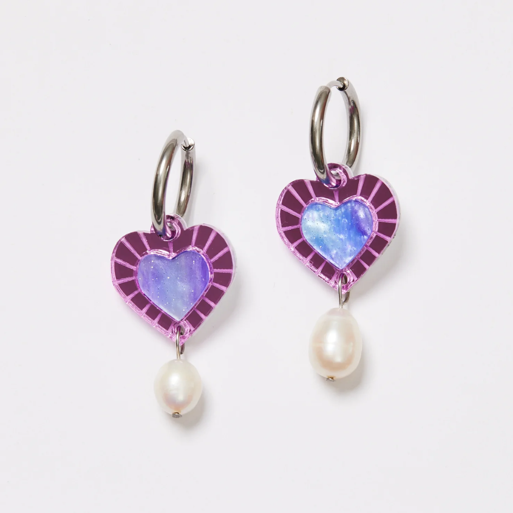 Heart And Pearl Earrings