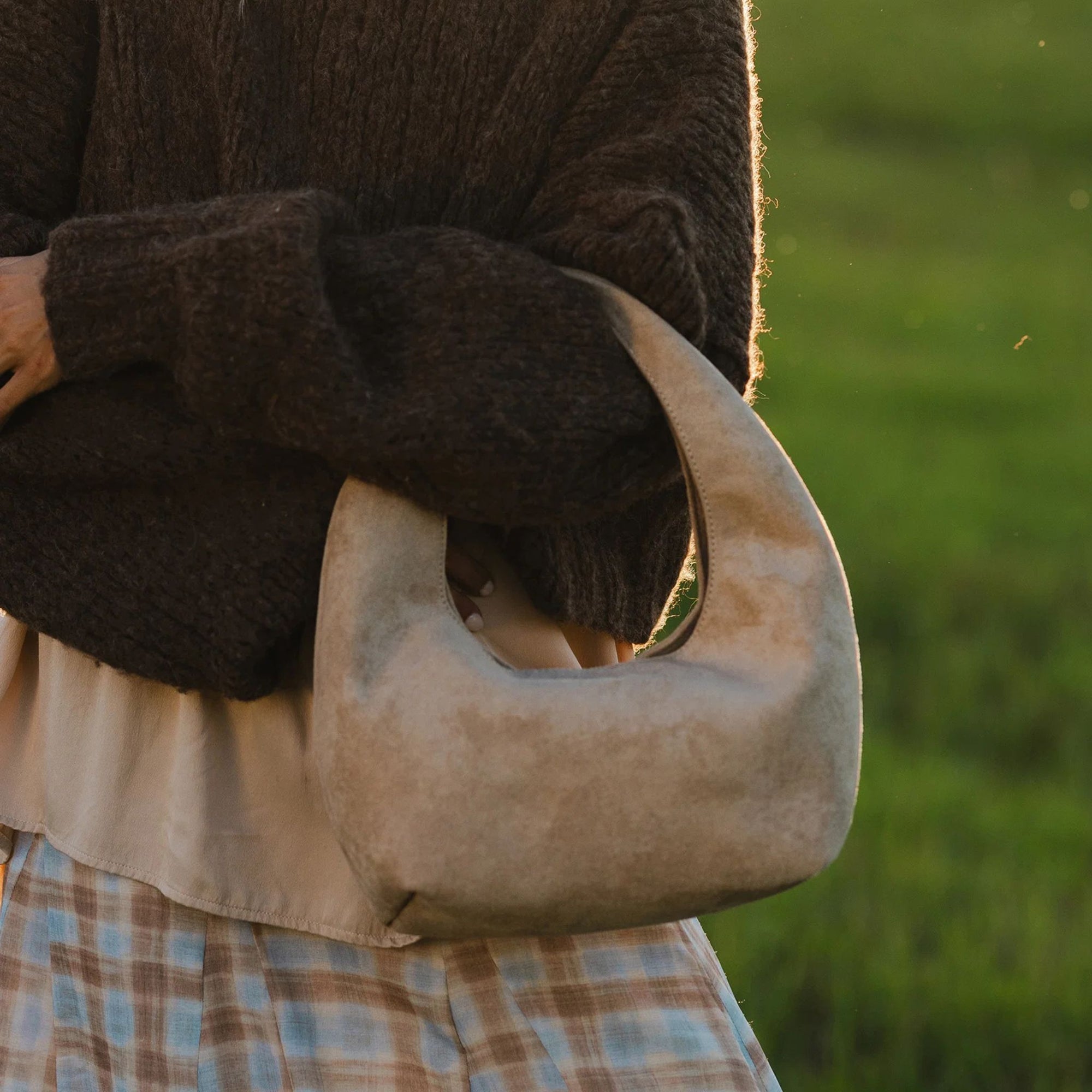 Mini Monaco Suedette Shoulder Bag