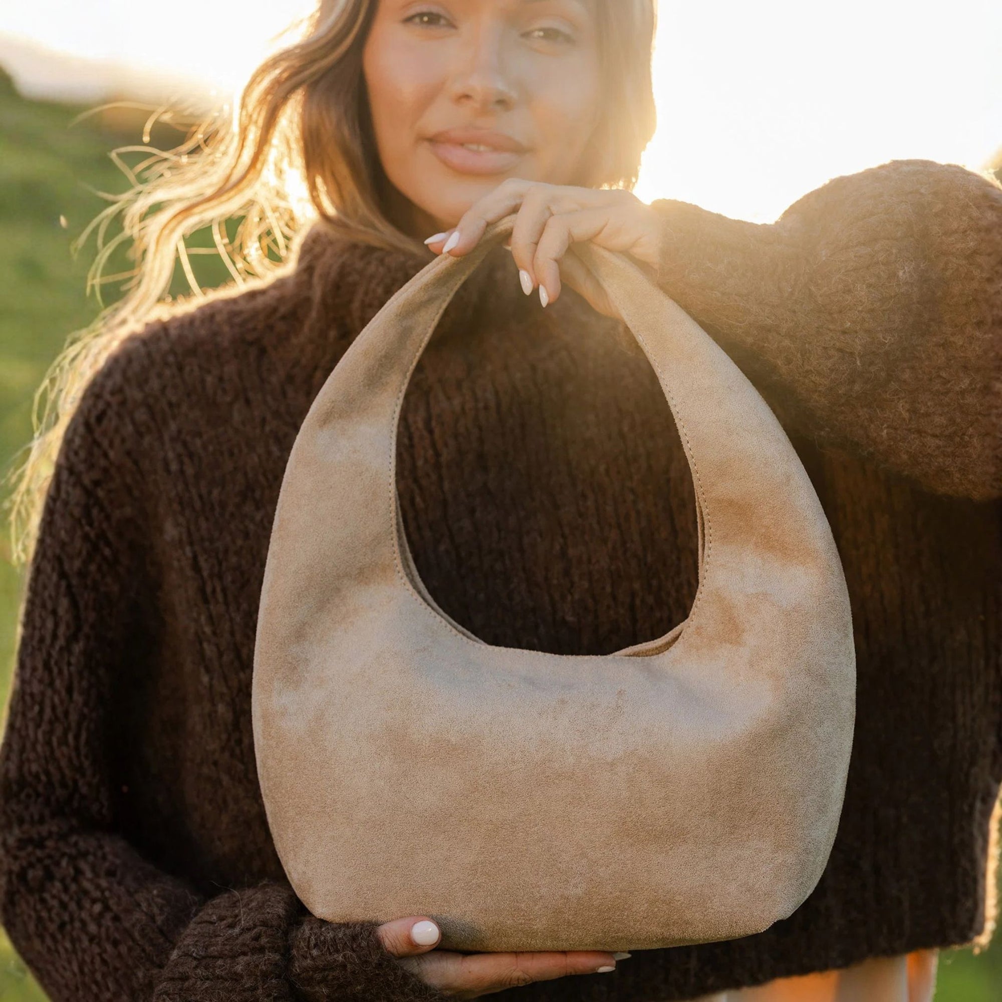 Mini Monaco Suedette Shoulder Bag