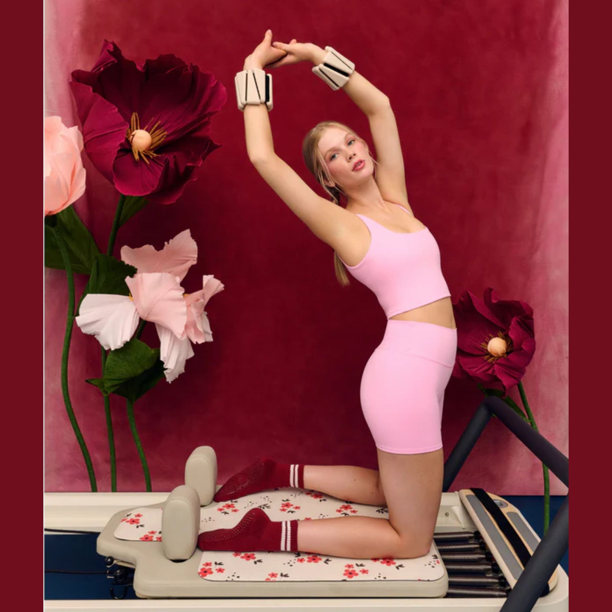 Crimson Dream Crew Slip Grip Socks