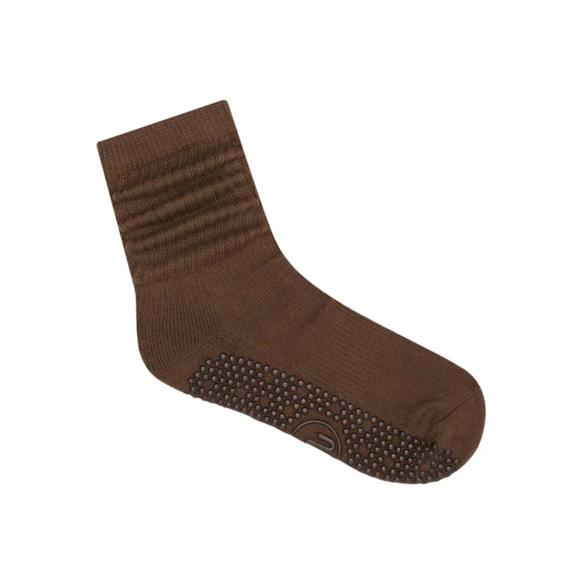 Chocolate Scrunch Non Slip Grip Socks