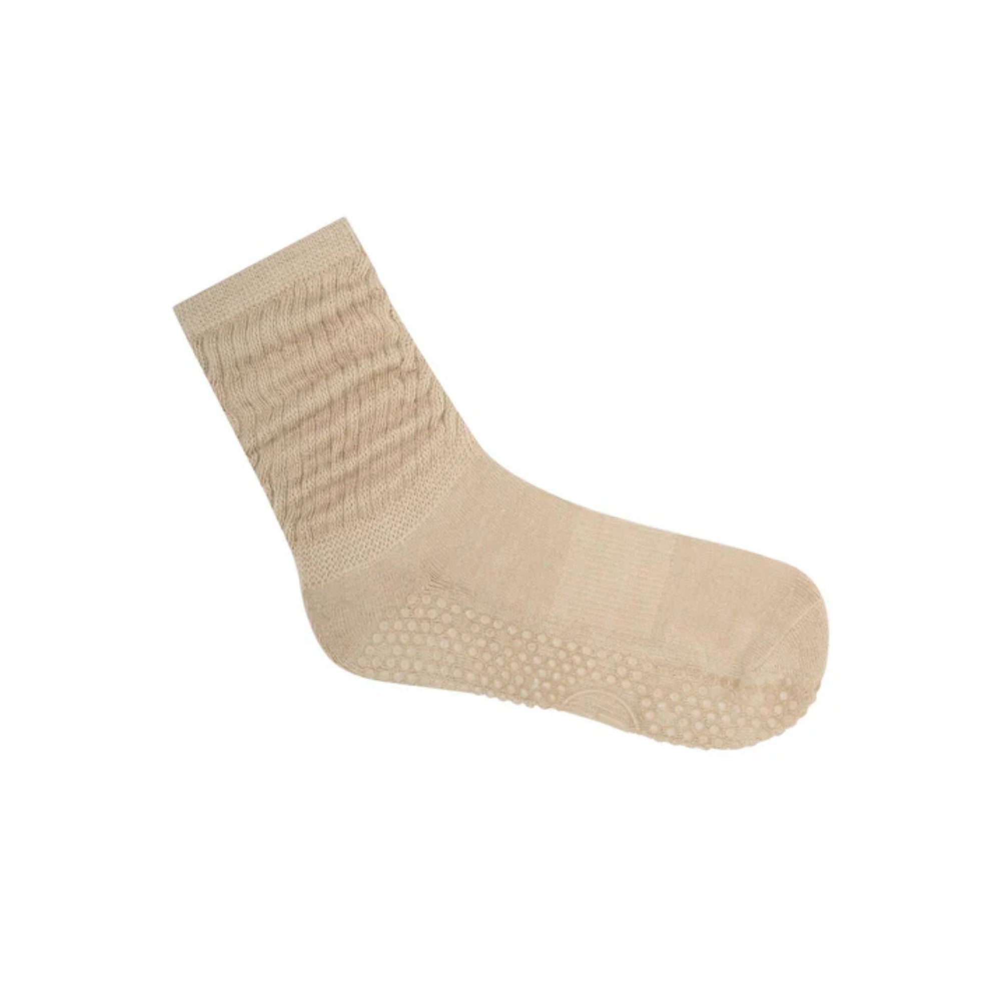 Latte Scrunch Non Slip Grip Socks
