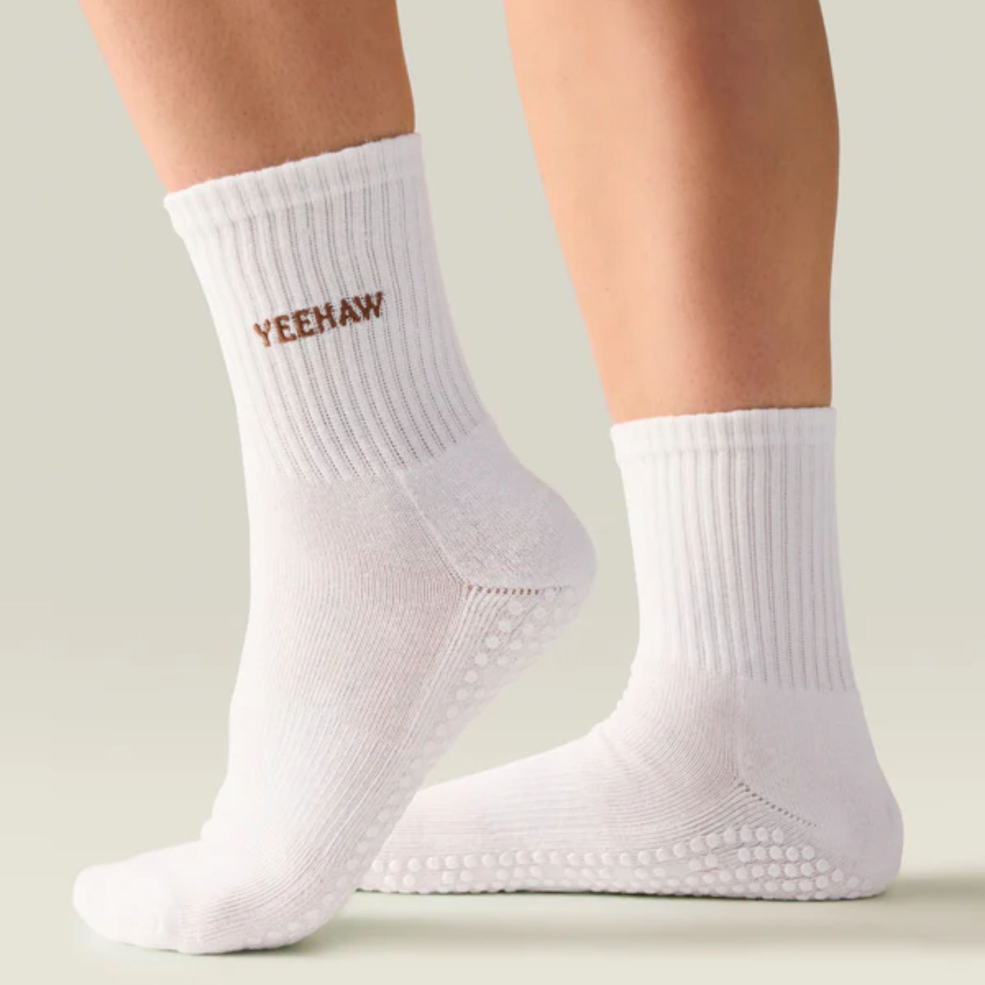 Crew Grip Socks Yeehaw Ivory