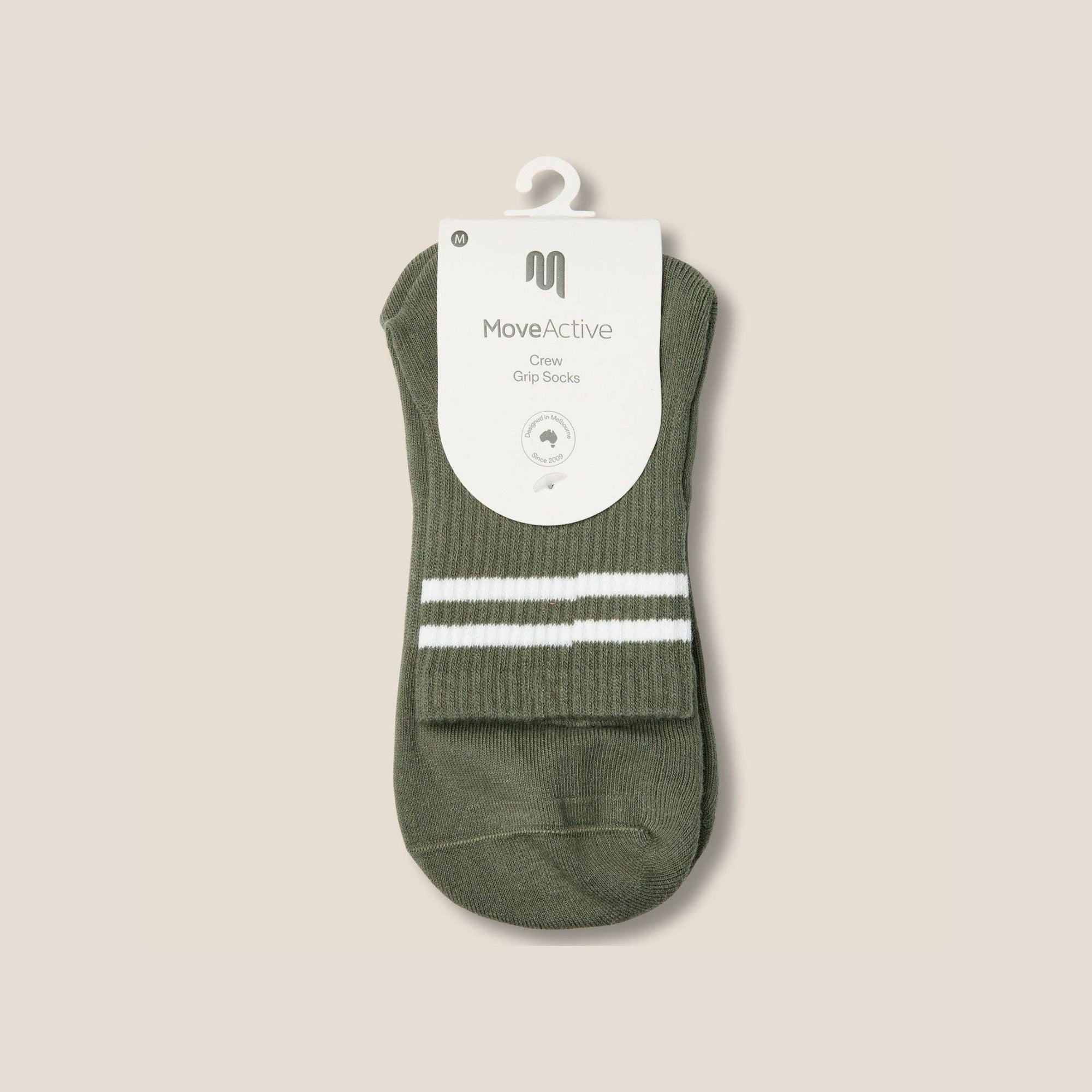 Crew Grip Socks Sporty Stripe Khaki