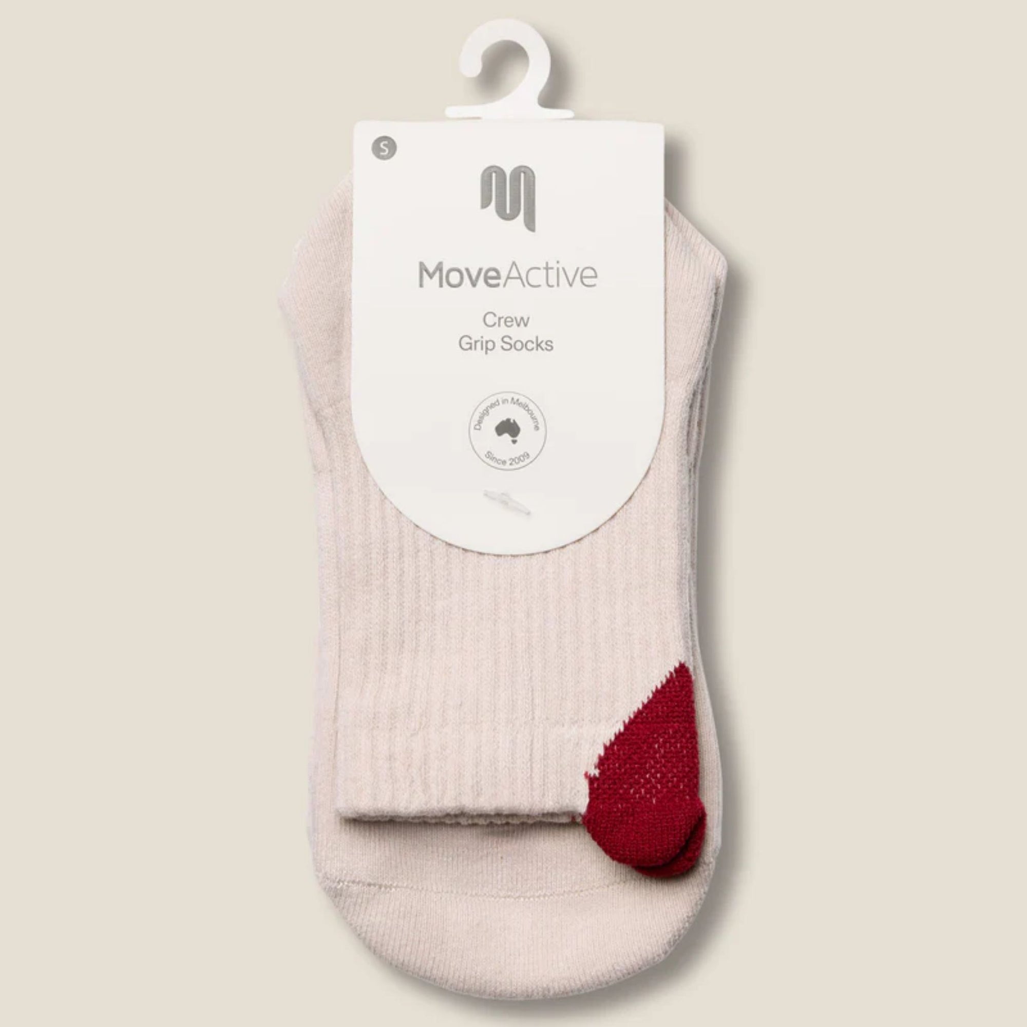 Crew Grip Socks Heartfelt Beige