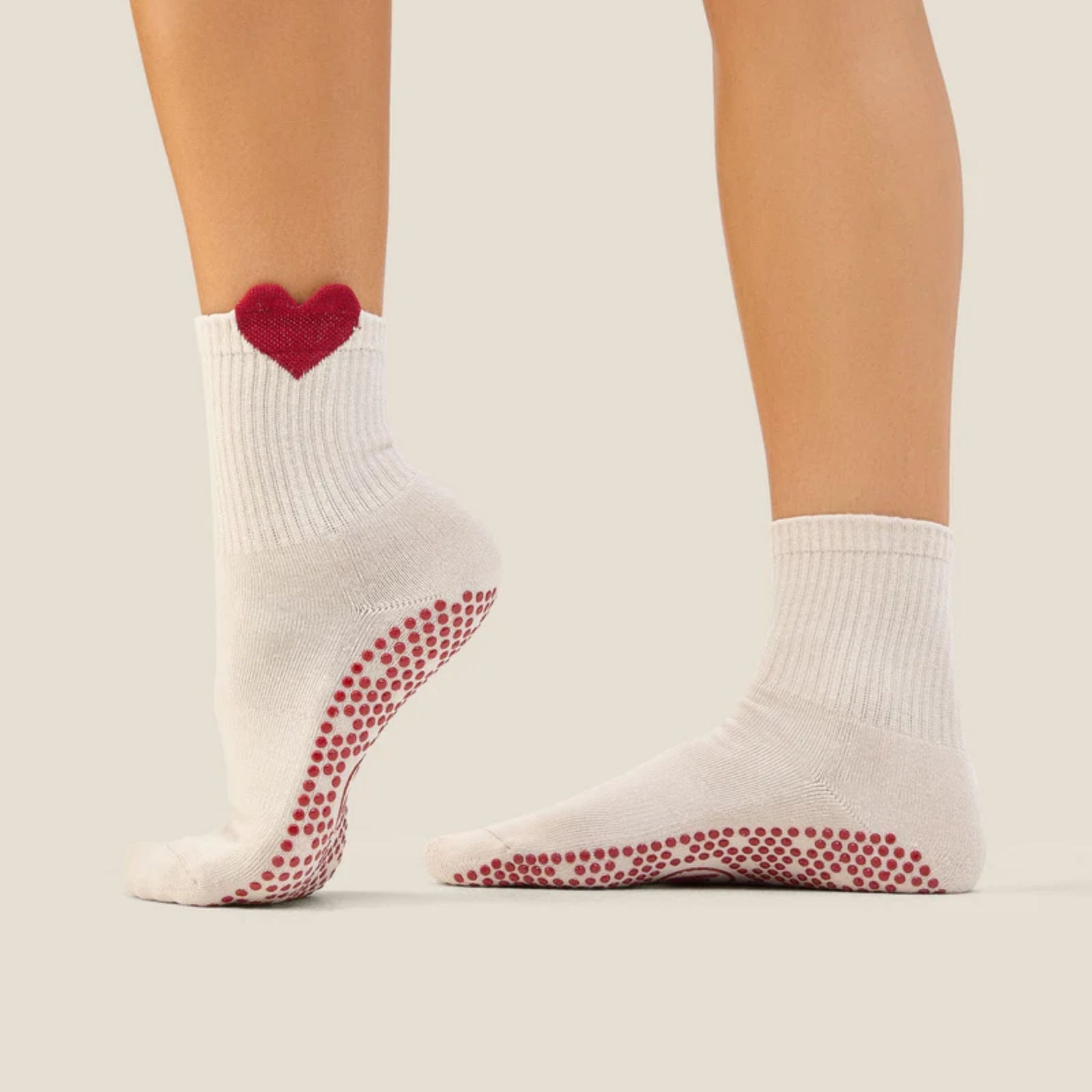 Crew Grip Socks Heartfelt Beige