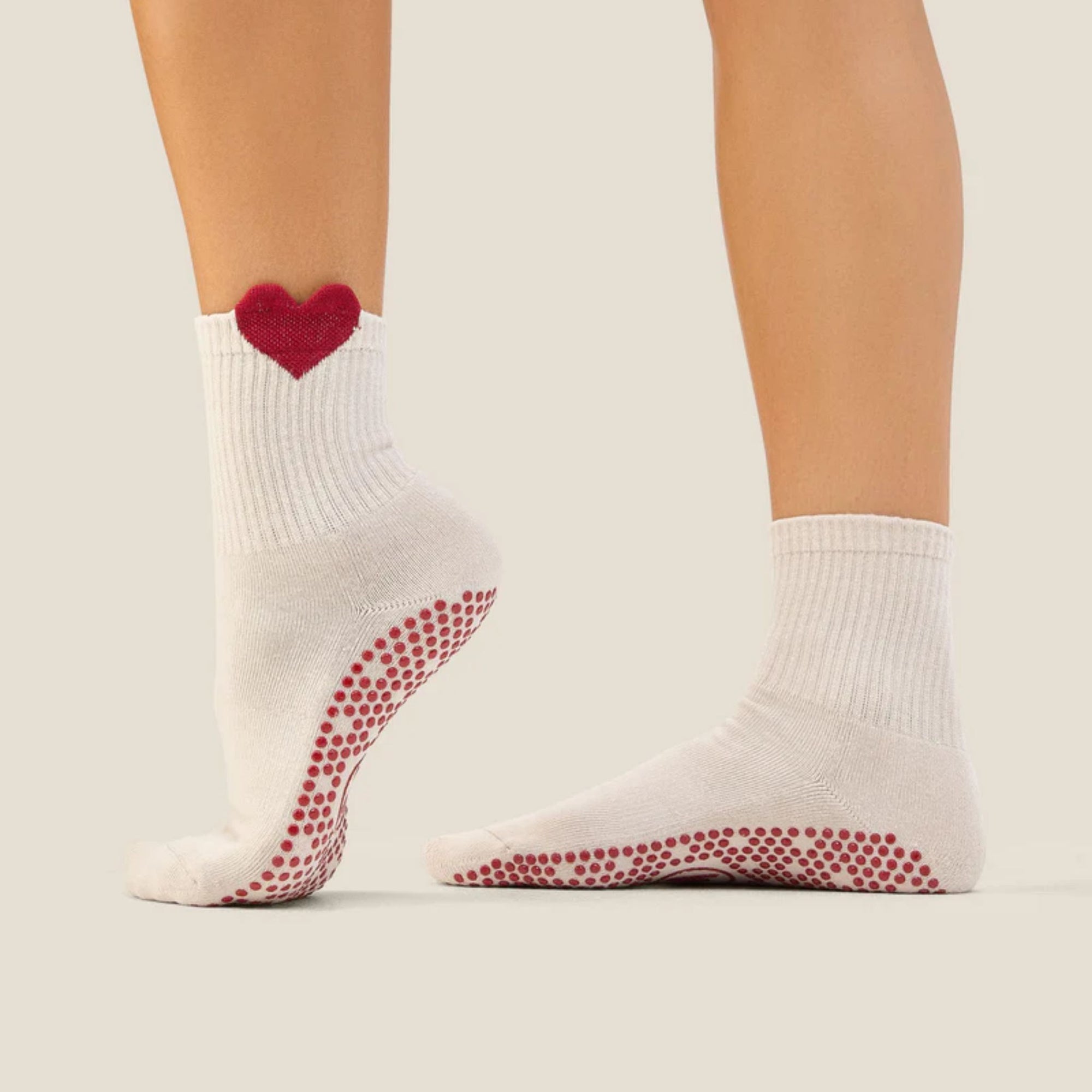 Crew Grip Socks Heartfelt Beige
