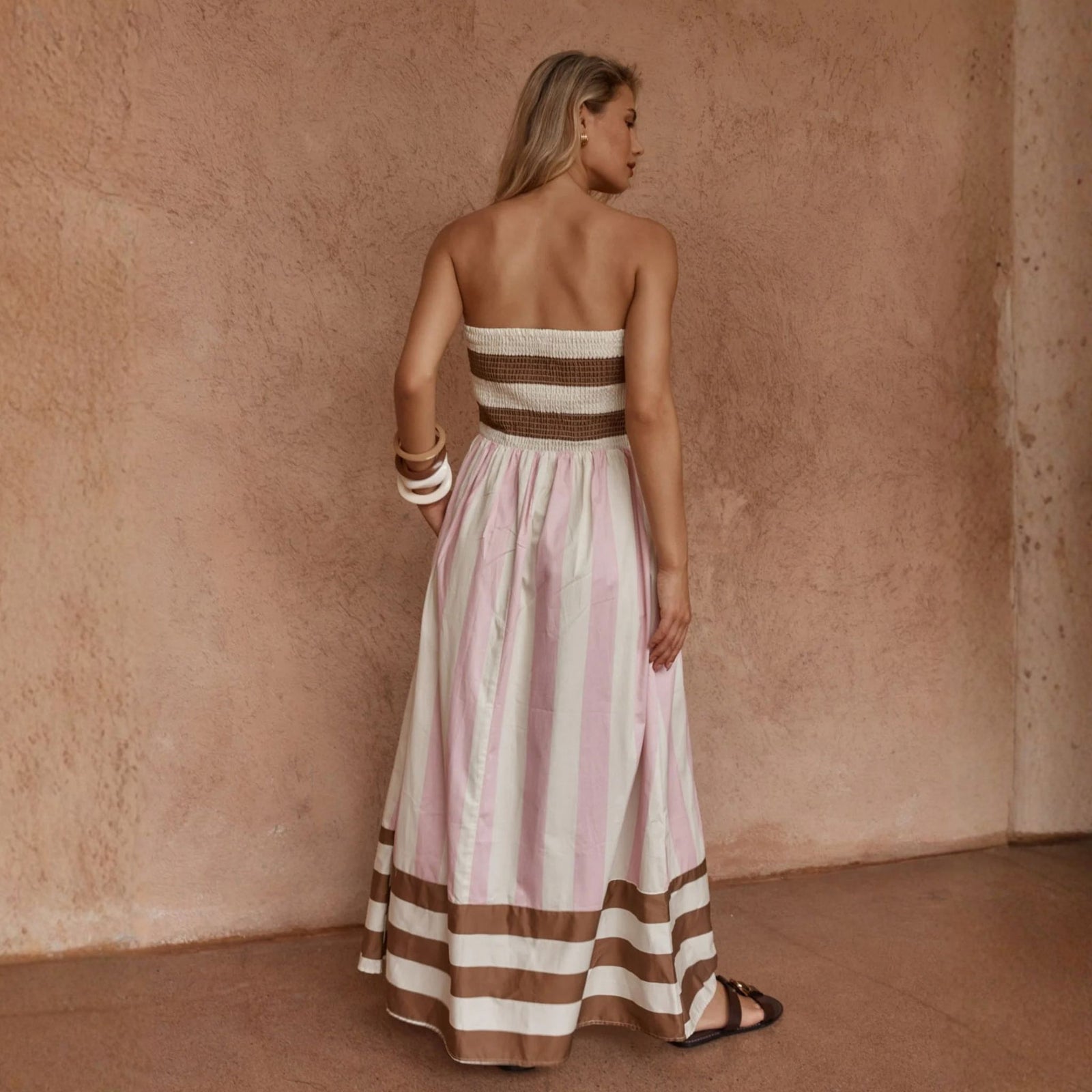 Nea Spliced Strapless Dress