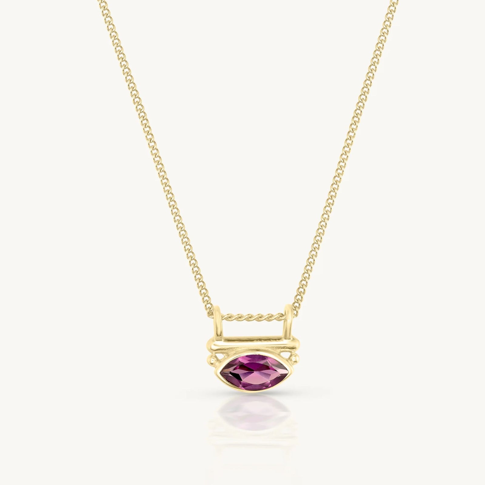 Nyra Rhodolite Gold Necklace