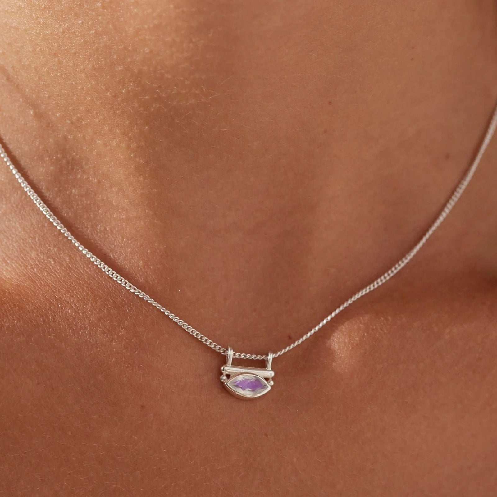 Nyra Moonstone Silver Necklace