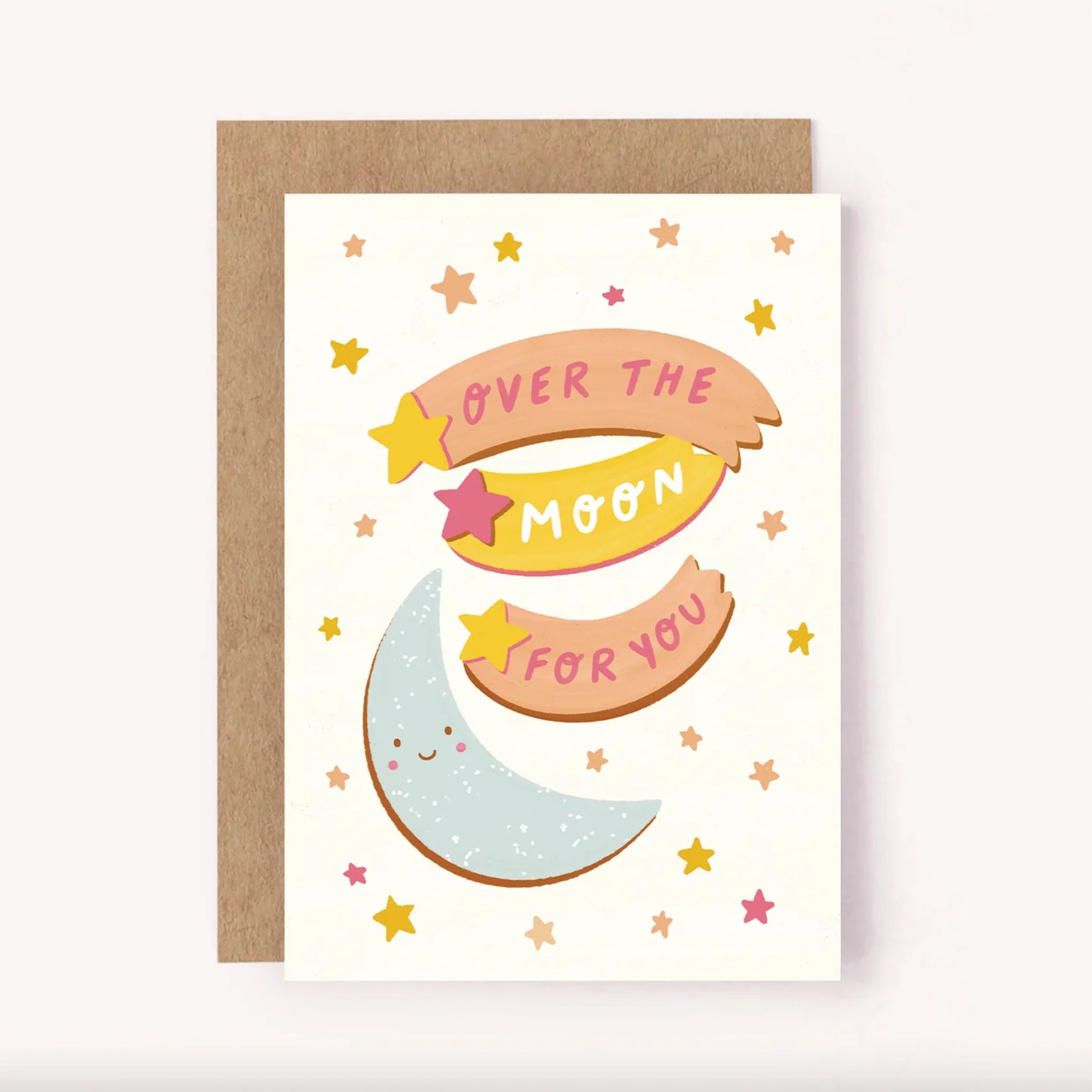 Greeting Card Over The Moon - Oxley and Moss