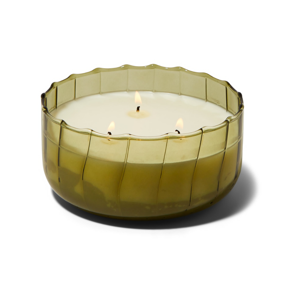 Ribbed Borosilicate Glass Candle