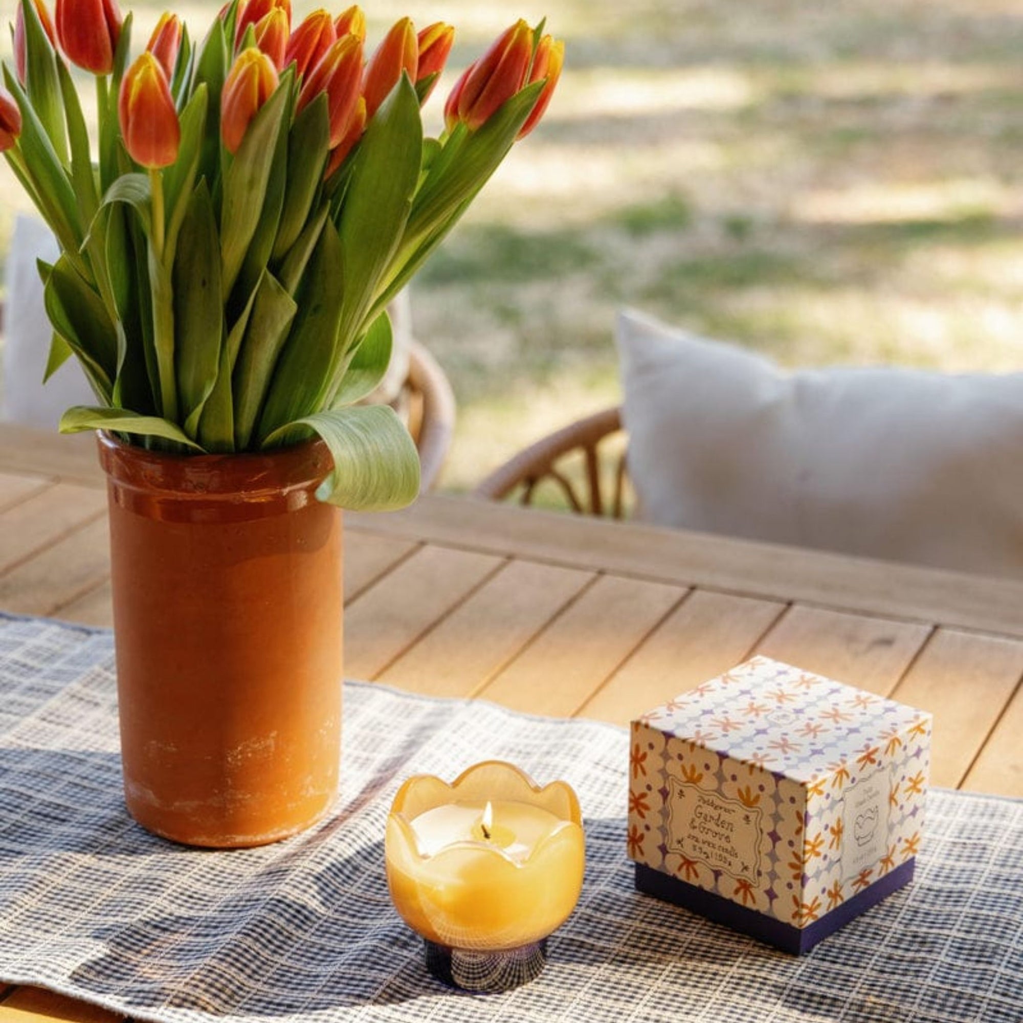 Tulip Glass Candle - Garden &amp; Grove