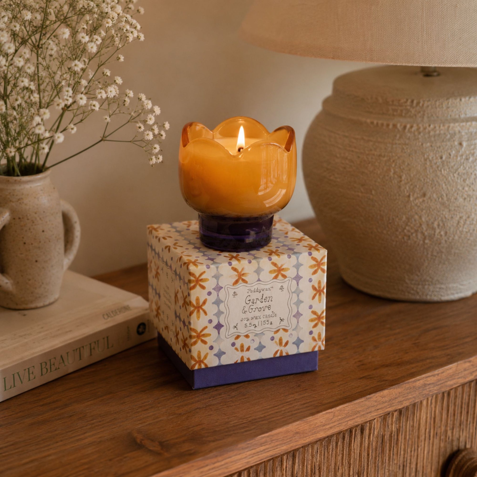 Tulip Glass Candle - Garden &amp; Grove
