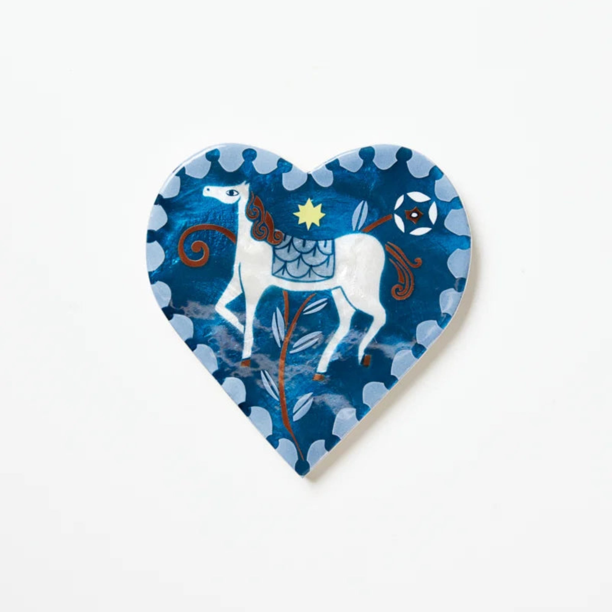 Paloma Heart Blue Horse Wall Tile
