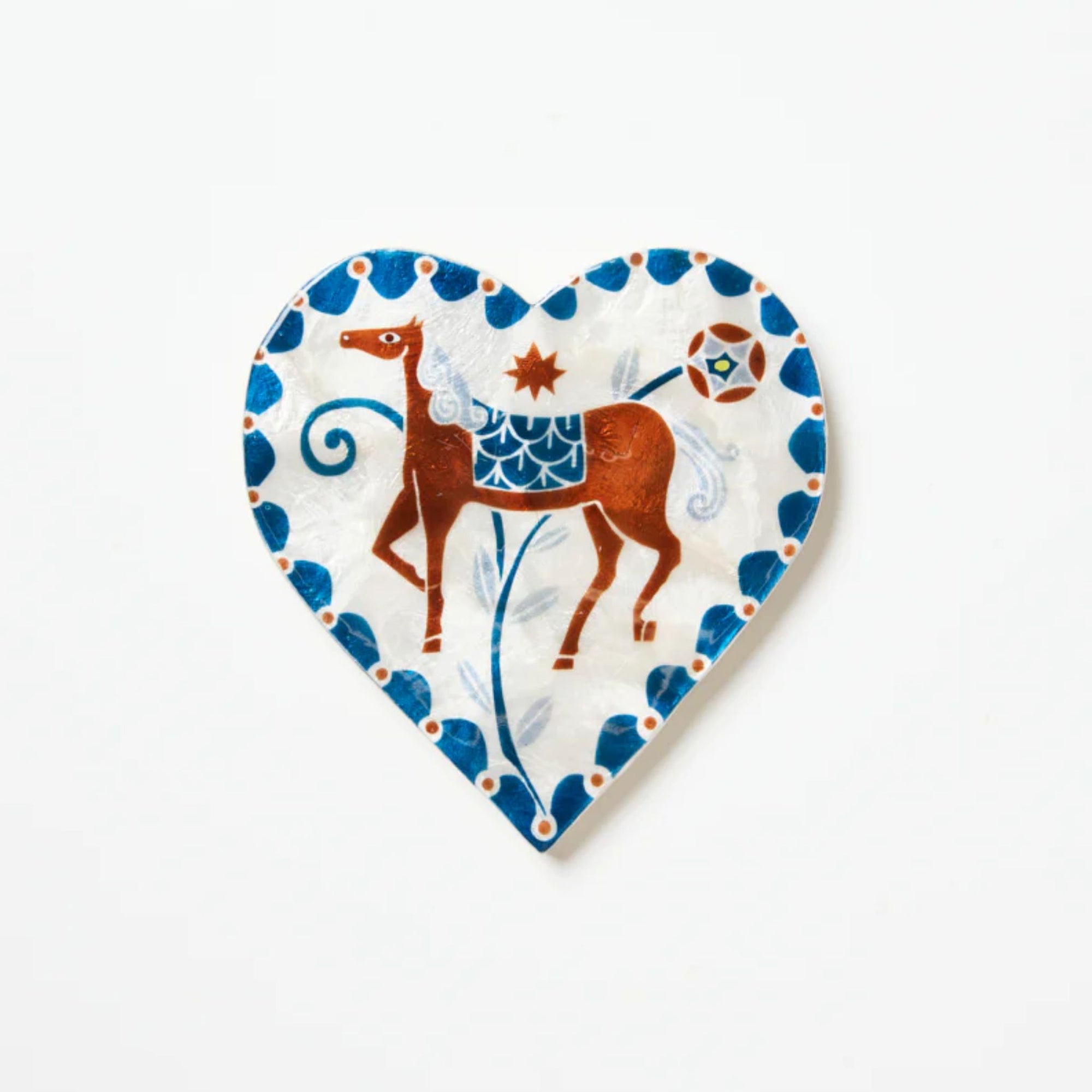 Paloma Heart White Horse Wall Tile