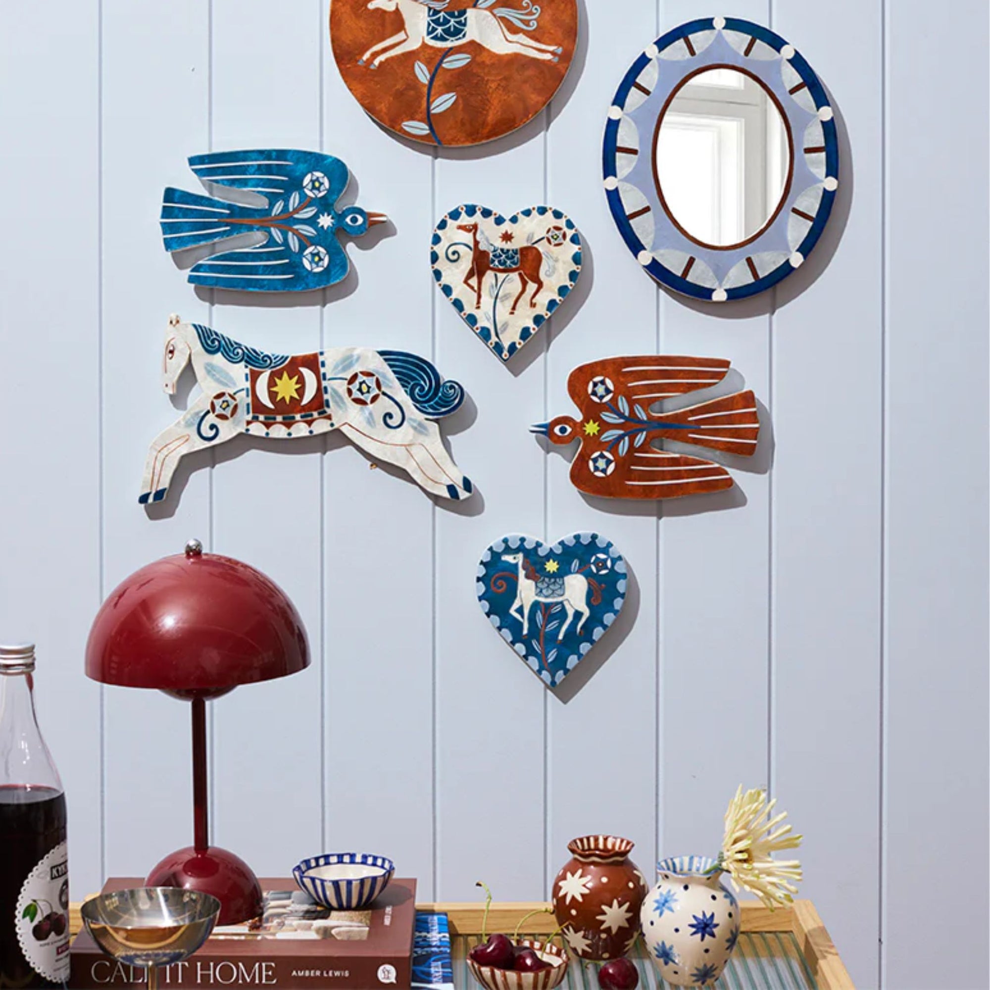 Paloma White Horse Tile
