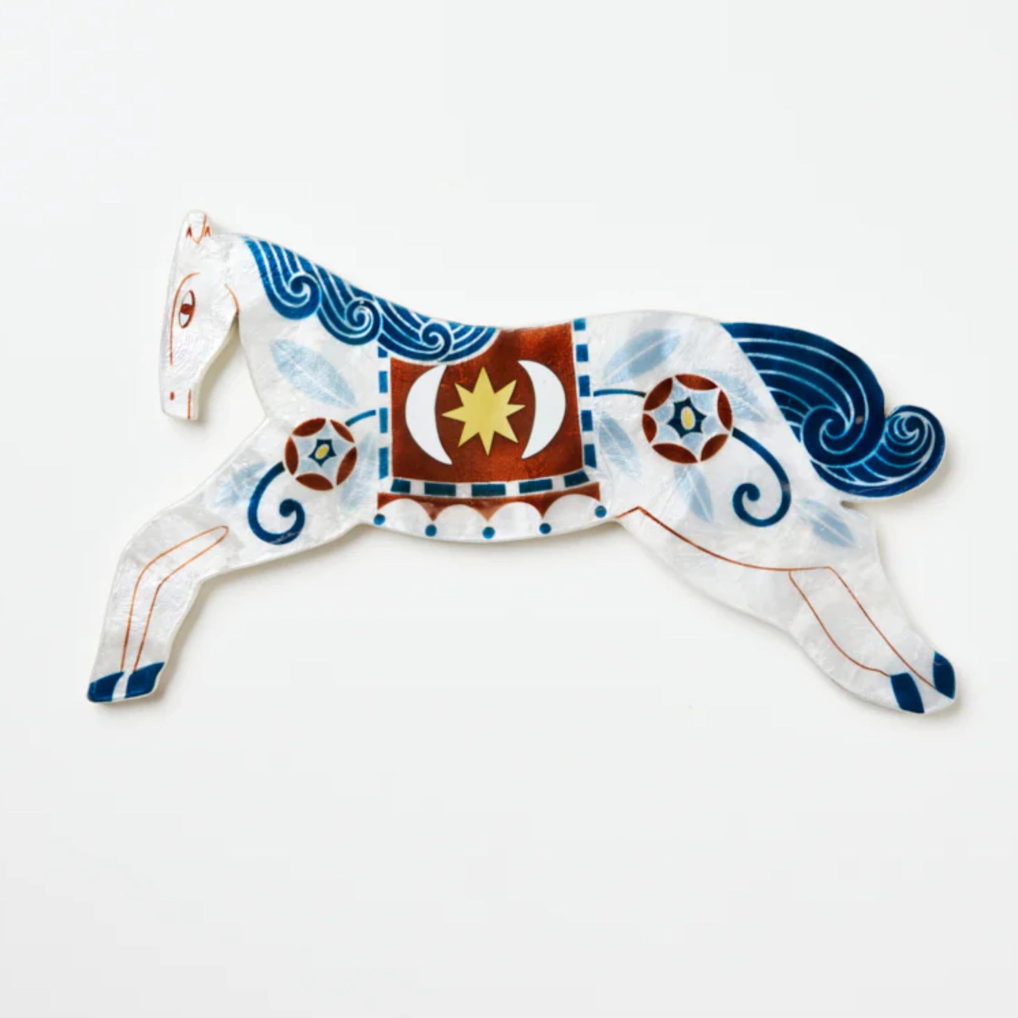 Paloma White Horse Tile