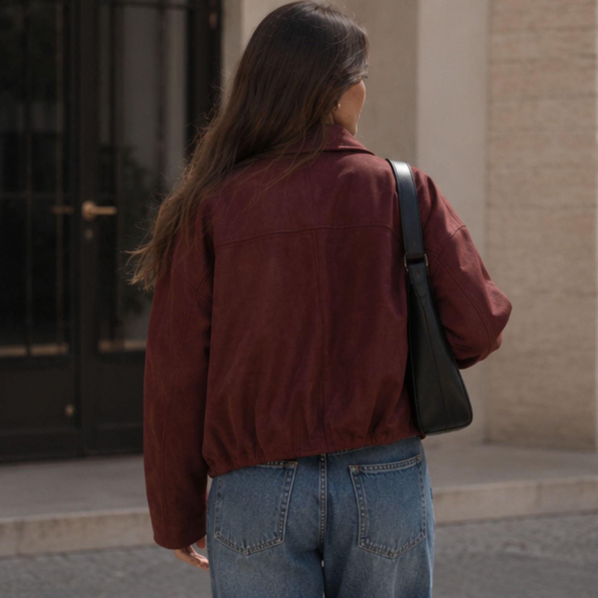 Faux Suede Bomber