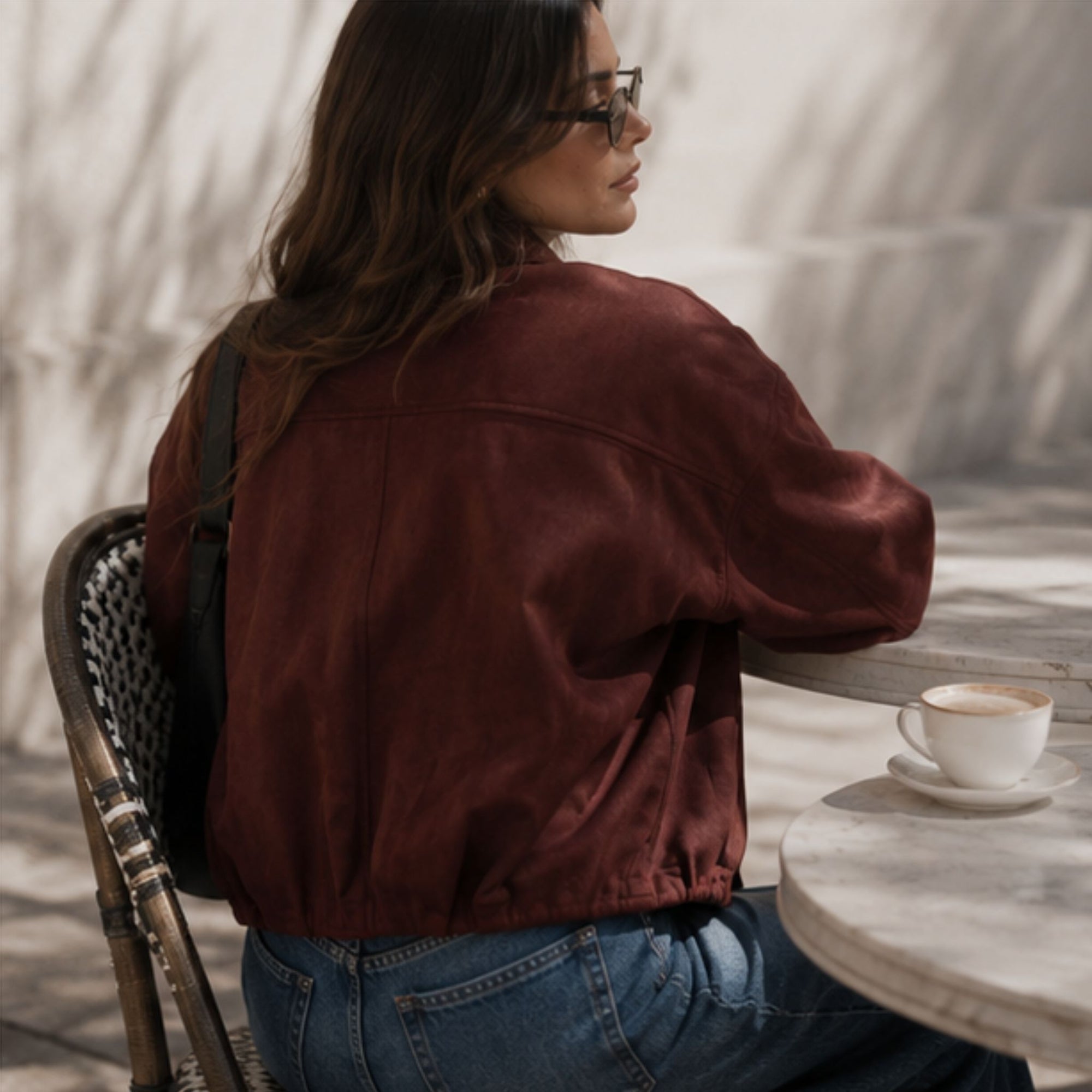 Faux Suede Bomber