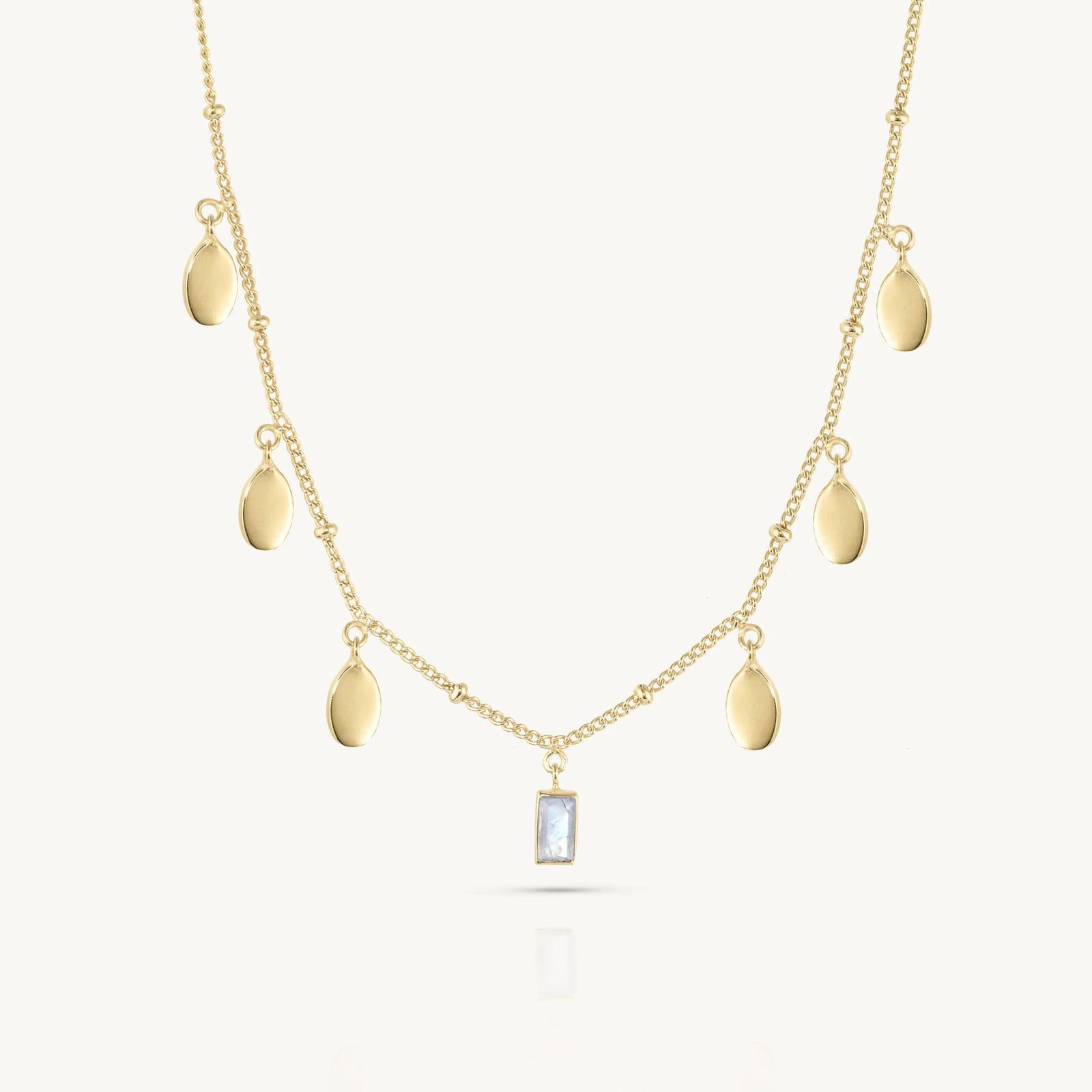 Petal Moonstone Gold Necklace