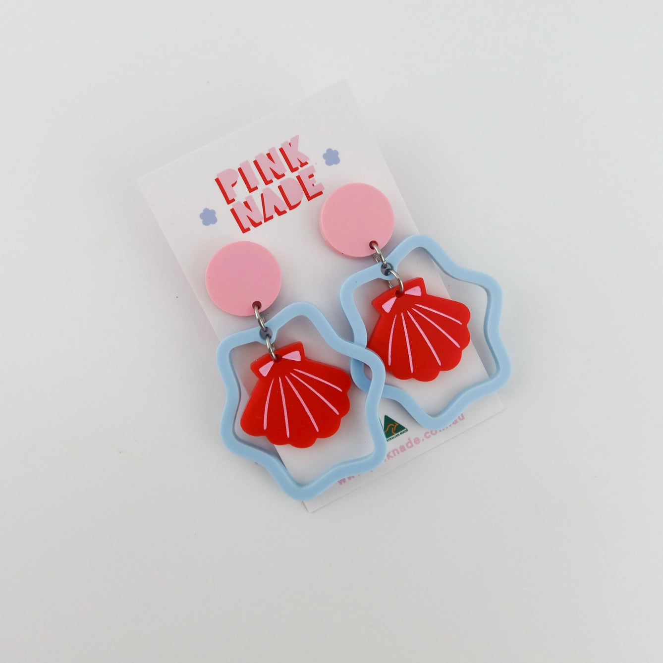 Shell Outline Statement Dangle Earrings