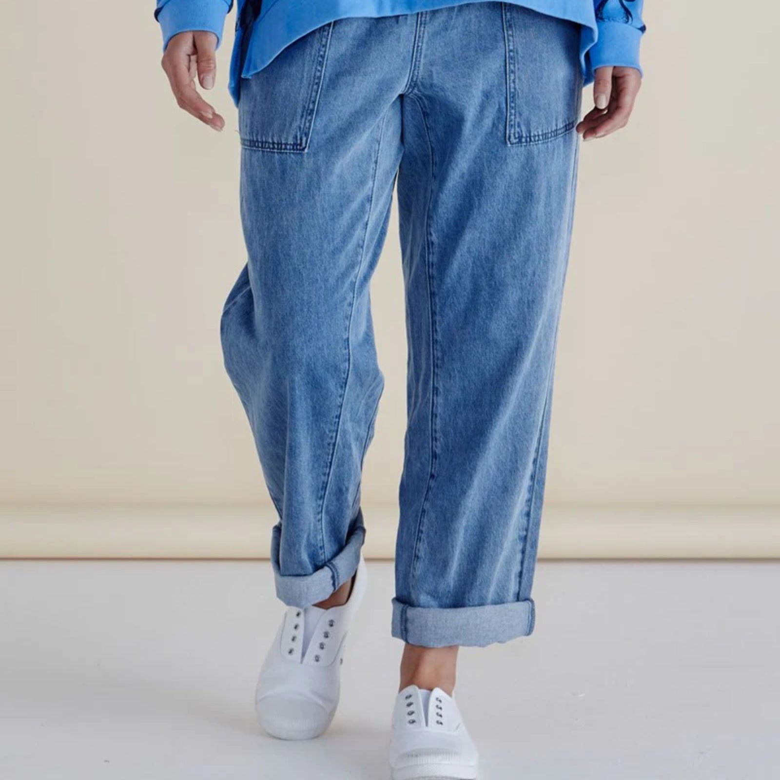 Quinn Cotton Jogger Blue Denim