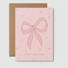 Greeting Card  Bow &amp; Hearts Birthday