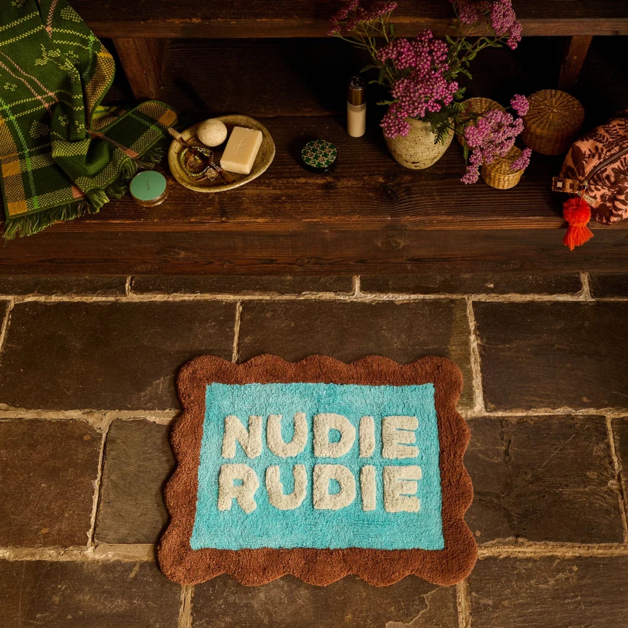 Romy Nudie Bath Mat Turquoise