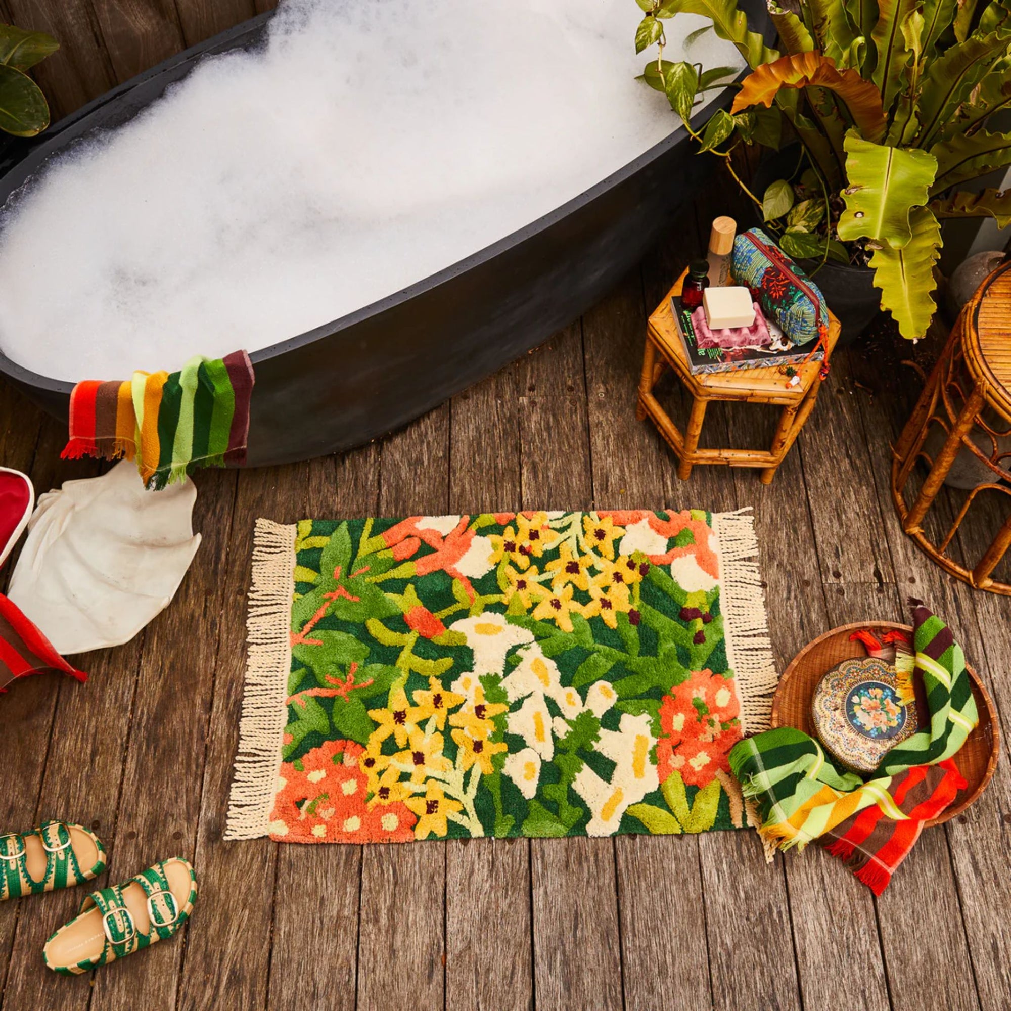 Francesca Bath Mat -Kelp